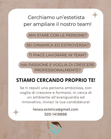 Cercasi estetista