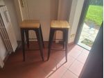 N° 2 SGABELLI LEGNO E ACCIAIO