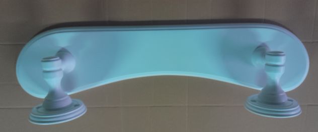 Mensola legno Curva laccata Bianca opaco Nuova completa - Foto 4