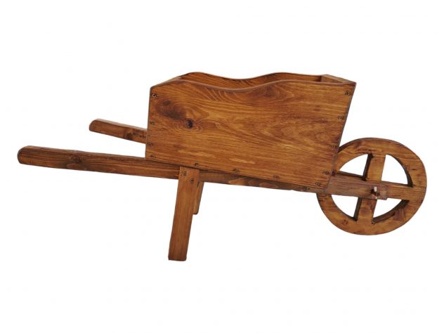 Carriola Portafiori in Legno da Esterno Interno. Totalmente Fatta a Mano. 60 cm. - Foto 2