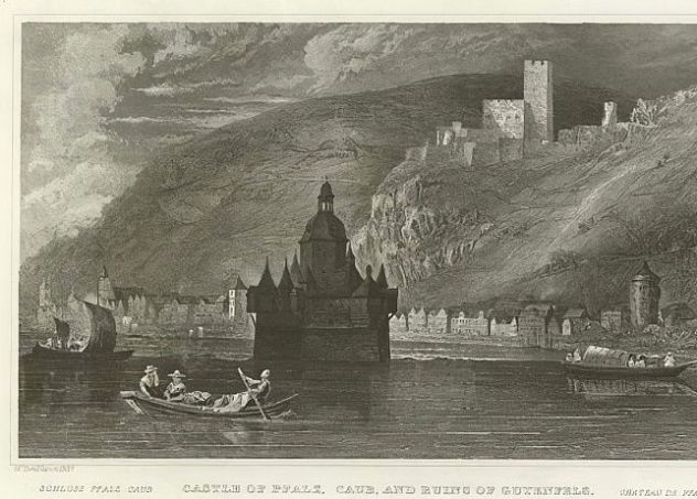 William Tombleson: Castello di Pfalz, Caub e rovine di Gutenfels