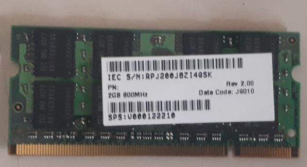 RAM SO-DIMM 2GB PC2-6400S-666 800Mhz - Foto 3