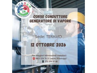 Conduttore generatore di vapore dal 12 OTTOBRE 2026
