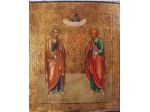 Antica icona russa Santi Pietro e Paolo