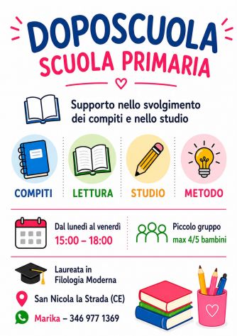 Doposcuola per bambini della scuola primaria