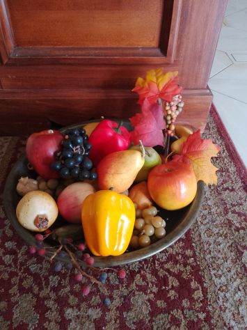 Vassoio Antico Con Composizione Frutta Artificiale - Foto 10