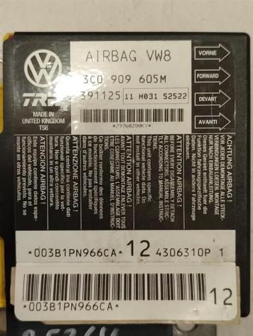 CENTRALINA AIRBAG VOLKSWAGEN Passat Berlina 4° Serie 3C0909605M BLS (0510) - Foto 2