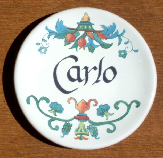 Piattino in ceramica personalizzato con nome Carlo - Foto 3