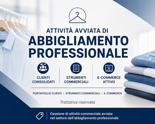 Cedesi attività avviata di abbigliamento professionale