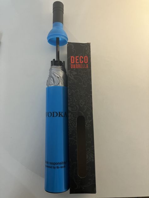 Ombrello a forma di bottiglia di Vodka - Blu - Foto 2