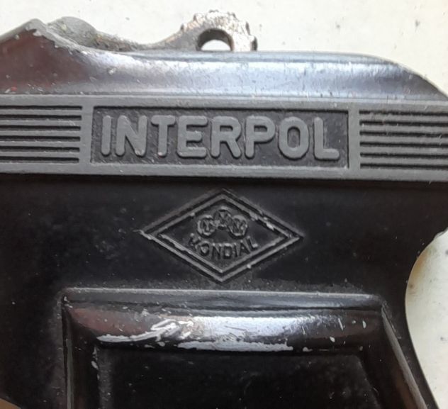 Pistola giocattolo in metallo con scritta "INTERPOL" Italia anni 70 - Foto 3