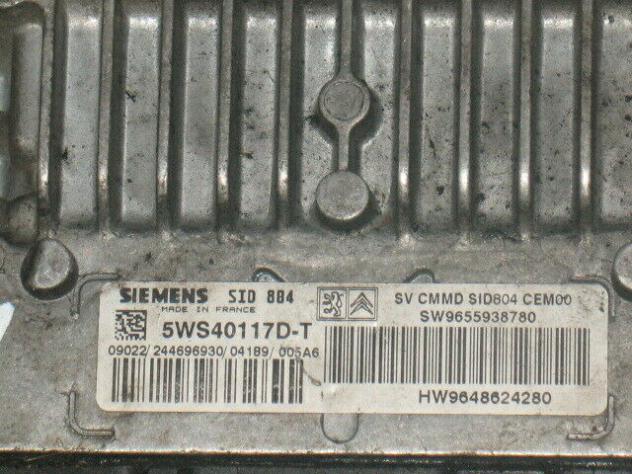 5WS40117D-T ECU CITROEN C3 1.4 HDI 5WS40117D-T SW9655938780 HW9648644280 - Foto 2