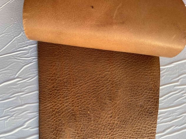 Scampolo pelle a vegetale Pull Up brandy – Sp. 3,2 - Foto 4