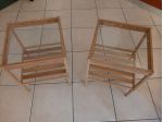 2 COMODINI IN LEGNO CON RIPIANO IN VETRO dim 34 x 34