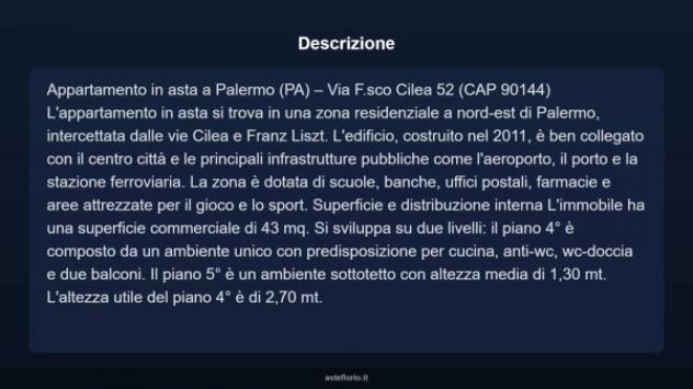 Immobile in asta di 43 m² in vendita a Palermo - Foto 17
