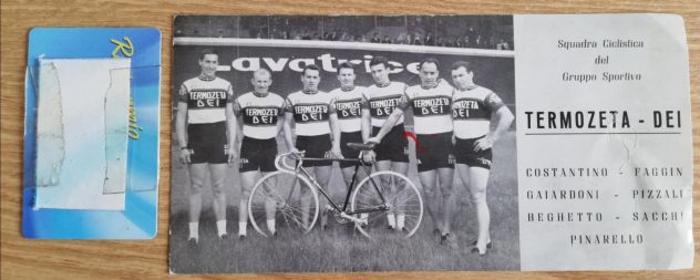 Foto cartolina (postcard) Squadra Ciclistica Termozeta - DEI anno 1963