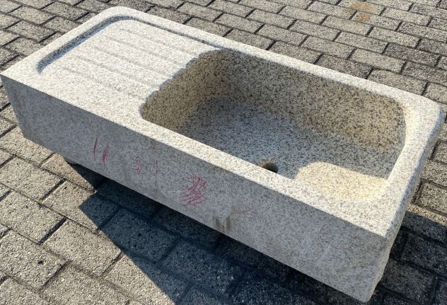 Lavello lavandino per cucina in pietra granito beige 100x45cm - Foto 2