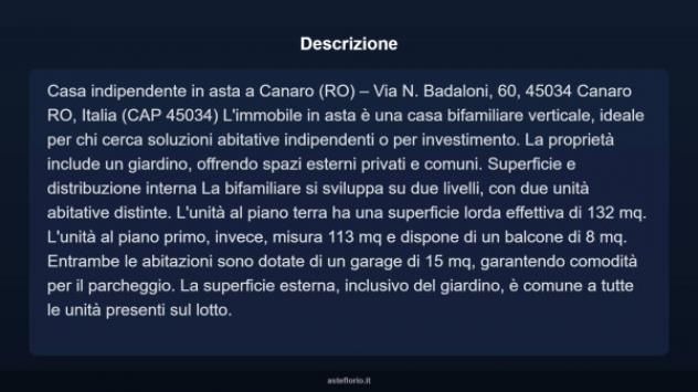Immobile in asta di 245 m² con più di 5 locali e box auto in vendita a Canaro - Foto 3