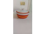Zuppiera in porcellana/ceramica bianca e arancione