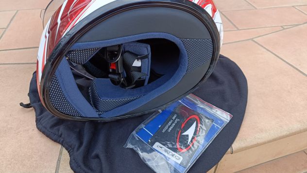 Casco integrale moto rosso grigio bianco Axo Goblin Wave Helmet tg. XL - Foto 5