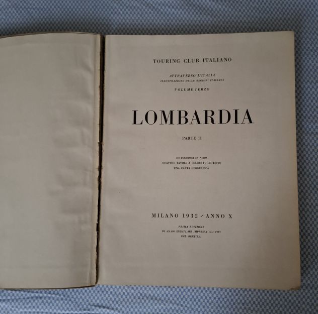 Lombardia parte seconda touring club italiano 1932 con piantina a colori, 255 pa - Foto 3