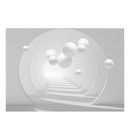 Fotomurale Adesivo Tunnel 3D In Bianco E Nero Arredalacasa - Foto 2