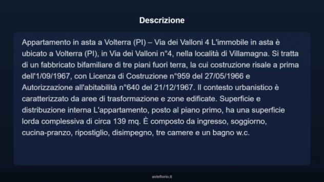 Immobile in asta di 139 m² con più di 5 locali e box auto in vendita a Volterra - Foto 5