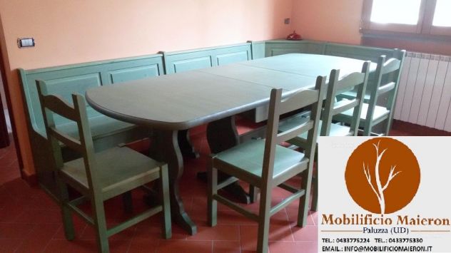 Mobili Rustici Brindisi Soggiorno Taverna Completo in Legno di Pino Cod CGR16