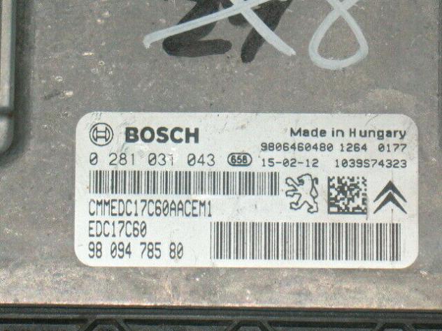 0281031043 ECU Citroen HDI C4 Cactus 0281031043 9809478580 EDC17C60 - Foto 4