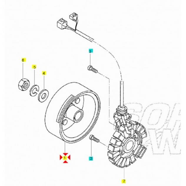 Volano con statore Yamaha Majesty MBK Skyliner 125 E 150 - 5DS855500000 - Foto 6