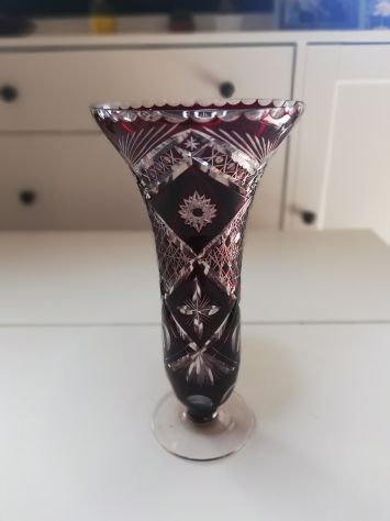Vaso Vintage Cristallo di Boemia Rosso - Foto 2