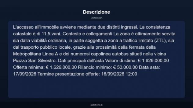 Immobile in asta di 266 m² con più di 5 locali in vendita a Roma - Foto 4