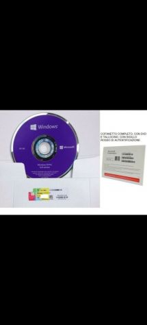 LICENZA Windows 10 32/64 Bit DvD + sticker COA ITA
