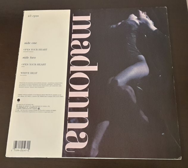 MADONNA, open your heart, 45 RPM, Canada Sire 92 05970 CR. - Foto 9