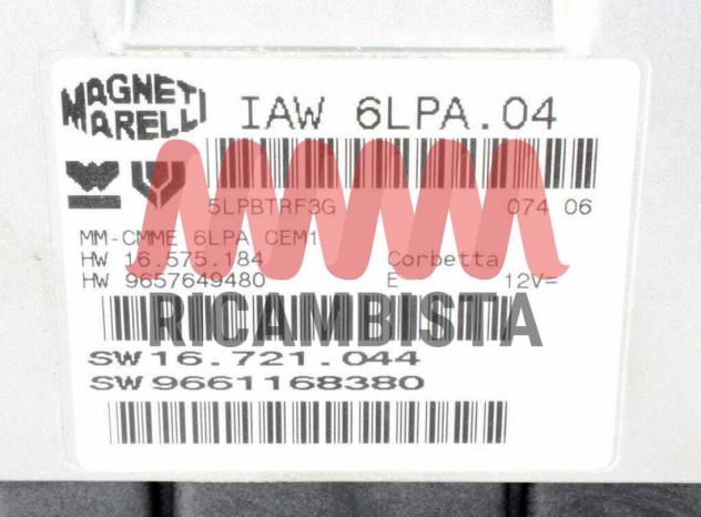 9657649480 IAW6LPA.04 Peugeot 307 2.0 centralina motore Magneti Marelli - Foto 2