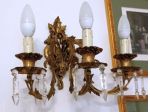 COPPIA APPLIQUE IN OTTONE E GOCCE CRISTALLO