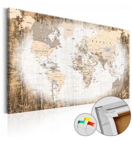 Quadro Di Sughero Con Mappamondo Preistorico Arredalacasa