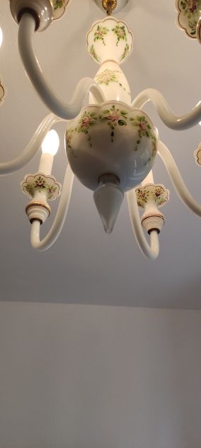 LAMPADARIO + ABAT JOUR IN PORCELLANA - Foto 2