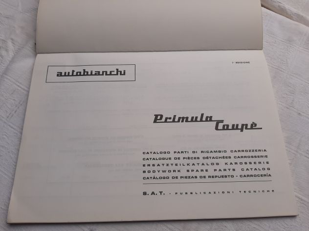 AUTOBIANCHI PRIMULA COUPE' ANNO 1966  CATALOGO CARROZZERIA ORIGINALE - Foto 3