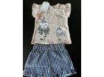 Completino bambina, maglietta e pantaloncini, cotone estivo