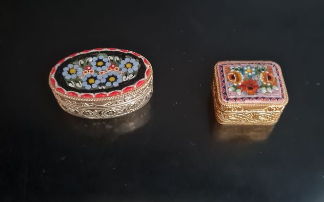 Portapillole n°2 in micromosaico italiano in stile antico vintage