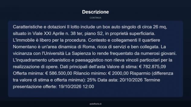 Immobile in asta di 147 m² con più di 5 locali e box auto in vendita a Roma - Foto 5