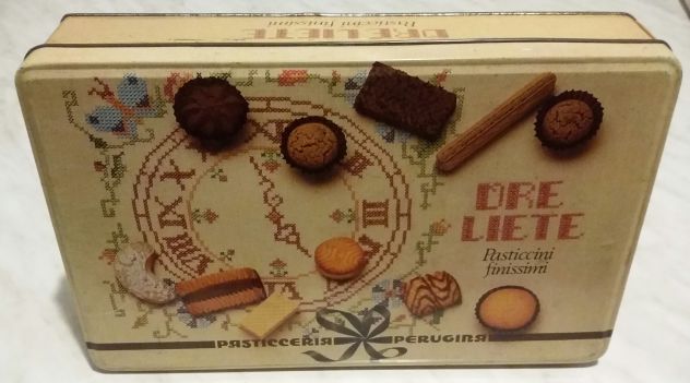 Scatola Di Latta Ore Liete Pasticceria Perugina anni '70 ottimo