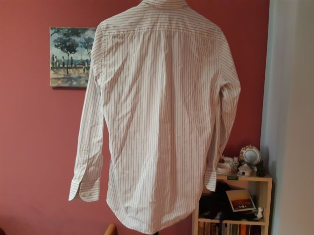 Camicia bianca gessato azzurro Gb Sportelli Tg 38 - M - USATA - Foto 5