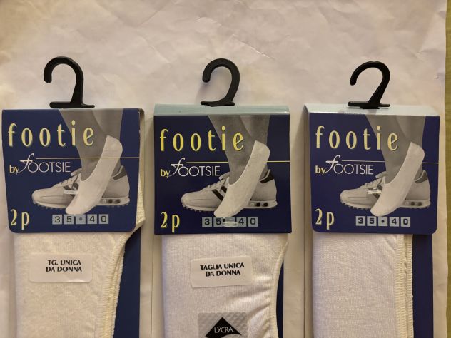 6 PAIA DI CALZE NUOVE FANTASMINI INVISIBILI N’ 35-40 IN COTONE BIANCO - Foto 4