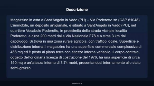 Immobile in asta di 458 m² in vendita a Sant'Angelo in Vado - Foto 4