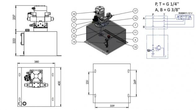 -MINI AGGREGATO IDRAULICO 12V DC - 1,6kW = 2,1cc - 25 litri - bidirezionale - Foto 2