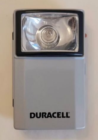 TORCIA VINTAGE DURACELL FLASH COMPACT CON GANCIO DA APPENDERE