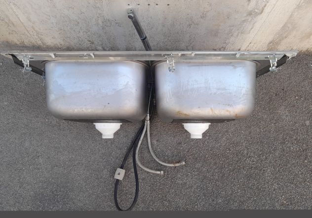Lavello a doppia vasca in Acciaio inox Completo è inossidabile - Foto 7