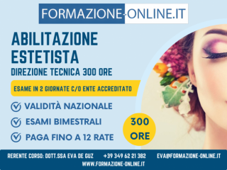 ABILITAZIONE ESTETISTA/DIRETTORE TECNICO 300 ORE - LATINA